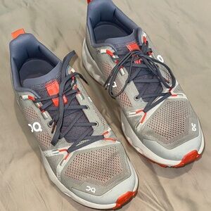 On Running Men's Athletic Shoes in Gray and Orange